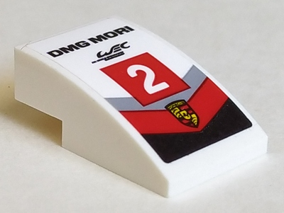 Slope, Curved 3 x 2 with 'DMG MORI', Number 2 and Porsche Logo Pattern (Sticker) - Set 75887