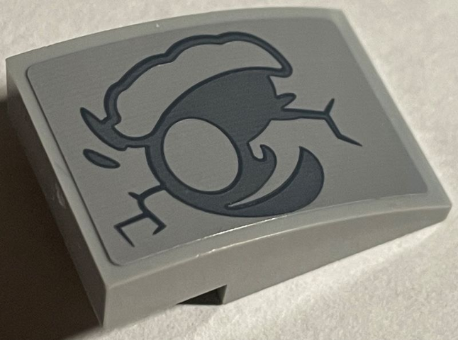 Slope, Curved 3 x 2 with Dark Bluish Gray Eyebrow and Eye Outline with Cracks Pattern Model Left Side (Sticker) - Set 76389