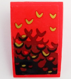 Slope, Curved 3 x 2 with Black, Dark Red and Gold Scales Pattern Model Left Side (Sticker) - Set 70653