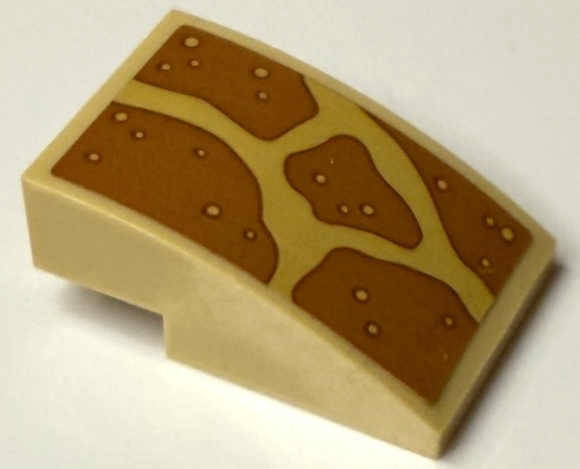 Slope, Curved 3 x 2 with Medium Nougat Stones and Dots Pattern (Sticker) - Set 43231