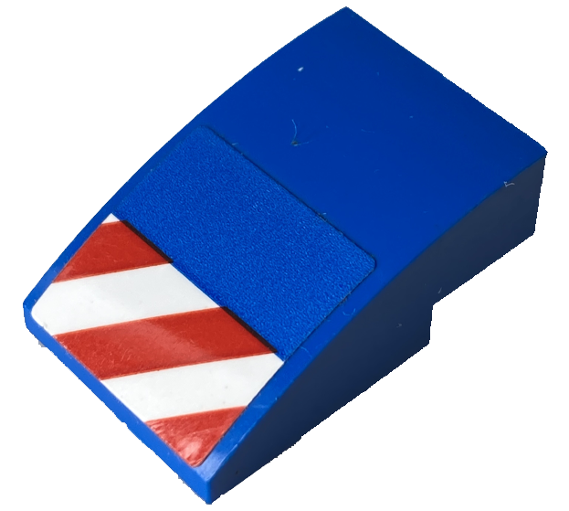 Slope, Curved 3 x 2 with Red and White Danger Stripes Pattern Model Right Side (Sticker) - Set 60324