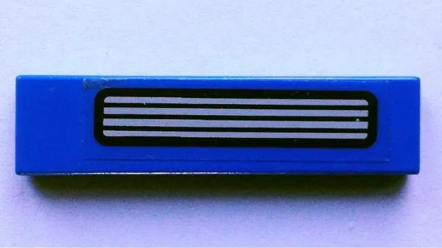 Tile 1 x 4 with Black and Light Gray Exhaust Vent Grille Pattern (Sticker) - Sets 5541 / 5571 / 10151