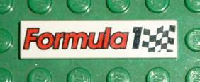 Tile 1 x 4 with 'Formula 1' and Checkered Flag Pattern