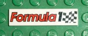 Tile 1 x 4 with 'Formula 1' and Checkered Flag Pattern