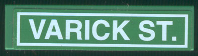 Tile 1 x 4 with 'VARICK ST.' Pattern (Sticker) - Set 4853