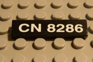 Tile 1 x 4 with 'CN 8286' Pattern (Sticker) - Set 8286
