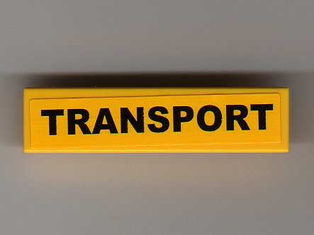 Tile 1 x 4 with 'TRANSPORT' Pattern (Sticker) - Set 7900