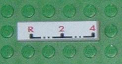 Tile 1 x 4 with 'R-2-4' Gearbox Pattern (Sticker) - Set 8448