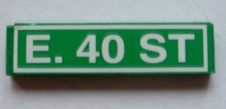 Tile 1 x 4 with 'E. 40 ST' Pattern (Sticker) - Set 4850