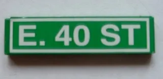 Tile 1 x 4 with 'E. 40 ST' Pattern (Sticker) - Set 4850