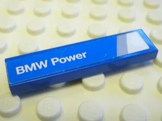 Tile 1 x 4 with 'BMW Power' Pattern Model Left Side (Sticker) - Set 8374