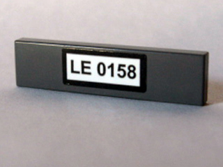 Tile 1 x 4 with 'LE 0158' Pattern (Sticker) - Set 10184