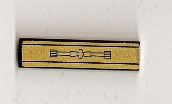 Tile 1 x 4 with Gold Panel Pattern (Sticker) - Set 8007