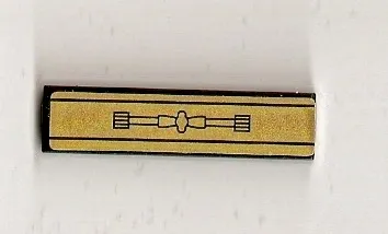 Tile 1 x 4 with Gold Panel Pattern (Sticker) - Set 8007