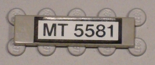 Tile 1 x 4 with Black 'MT 5581' on White Pattern (Sticker) - Set 5581