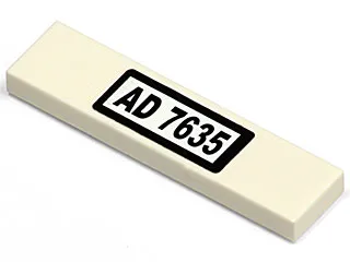 Tile 1 x 4 with 'AD 7635' Pattern (Sticker) - Set 7635