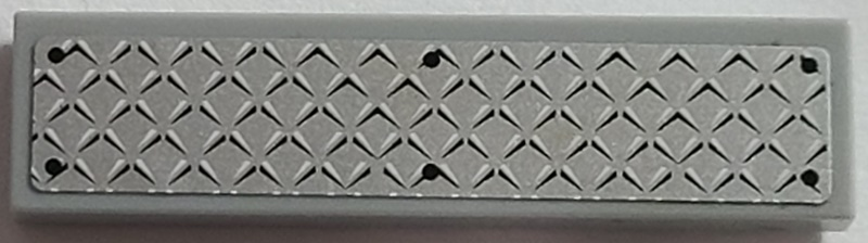 Tile 1 x 4 with Silver Tread Plate and 6 Rivets Pattern (Sticker) - Sets 3179 / 7636 / 7642 / 7942 / 7944 / 8191