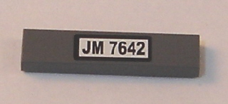 Tile 1 x 4 with 'JM 7642' Pattern (Sticker) - Set 7642