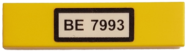 Tile 1 x 4 with 'BE 7993' Pattern (Sticker) - Set 7993