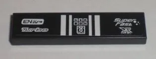 Tile 1 x 4 with 'ENgyne', 'Turbo', 'EYEWEAR', and 'SuperFast' Pattern (Sticker) - Set 8194