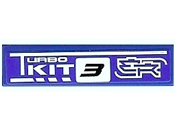 Tile 1 x 4 with Stylized 'ER', White 'TURBO KIT', and Black Number 3 Pattern Model Left Side (Sticker) - Set 8135