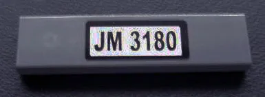 Tile 1 x 4 with Black 'JM 3180' Pattern on White Background (Sticker) - Set 3180