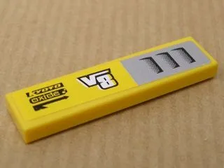 Tile 1 x 4 with 'V8', 'Kyoto Oxide' and Intake Pattern Model Right Side (Sticker) - Set 8135