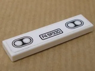 Tile 1 x 4 with 'F4 5P33D' and Headlights Pattern (Sticker) - Set 8147