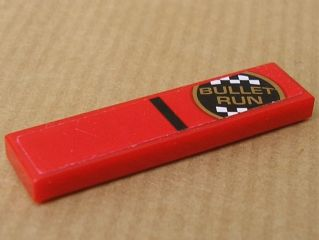 Tile 1 x 4 with 'BULLET RUN' Logo Pattern (Sticker) - Set 8147