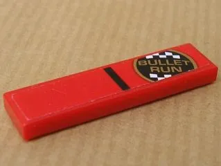 Tile 1 x 4 with 'BULLET RUN' Logo Pattern (Sticker) - Set 8147