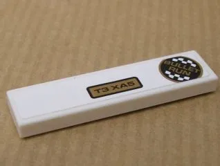 Tile 1 x 4 with 'T3 XA5' and Bullet Run Logo Pattern (Sticker) - Set 8147