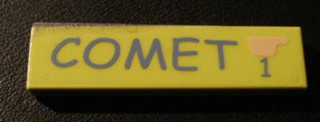 Tile 1 x 4 with 'COMET' and '1' Pattern (Sticker) - Set 5941