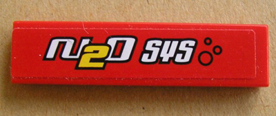 Tile 1 x 4 with 'N2O SYS' and Bubbles Pattern (Sticker) - Set 8681