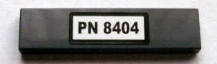 Tile 1 x 4 with Black 'PN 8404' on White Background Pattern (Sticker) - Set 8404