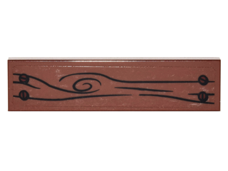 Tile 1 x 4 with Wood Grain and 4 Nails Pattern (Sticker) - Set 4840