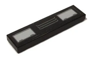 Tile 1 x 4 with Gray Grille and Rectangles Pattern (Sticker) - Set 5973