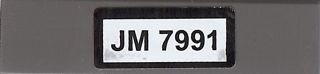 Tile 1 x 4 with Black 'JM 7991' on White Background Pattern (Sticker) - Set 7991
