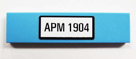 Tile 1 x 4 with 'APM 1904' Pattern (Sticker) - Set 10219