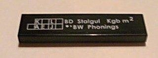 Tile 1 x 4 with 'BD Stalgul Kgb m² BW Phonings' Pattern (Sticker) - Set 7898