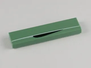 Tile 1 x 4 with White Line with Black Curved Border Pattern