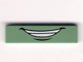 Tile 1 x 4 with Smile and White Teeth Pattern