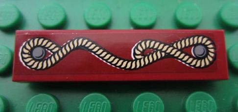 Tile 1 x 4 with Rope Pattern (Sticker) - Set 7325