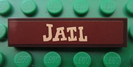 Tile 1 x 4 with 'JAIL' Pattern (Sticker) - Set 7594