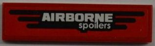 Tile 1 x 4 with 'AIRBORNE' and 'spoilers' Pattern (Sticker) - Set 8186