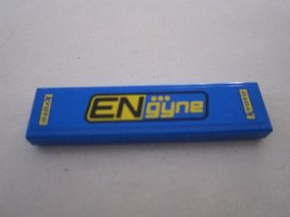 Tile 1 x 4 with 'ENgyne' on Blue Background Pattern (Sticker) - Set 8495
