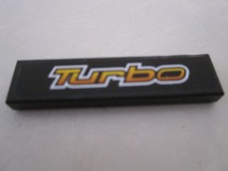 Tile 1 x 4 with 'Turbo' on Black Background Pattern (Sticker) - Set 8495