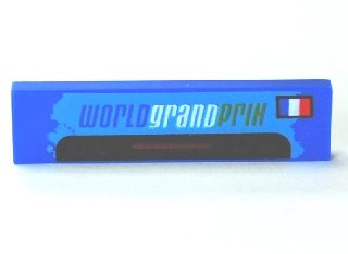 Tile 1 x 4 with 'WORLD GRAND PRIX' and French Flag Pattern