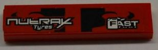 Tile 1 x 4 with 'NUTRAX Tyres' and 'FAST FUEL' Pattern (Sticker) - Set 8198