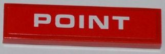 Tile 1 x 4 with White 'POINT' on Red Background Pattern (Sticker) - Set 8126