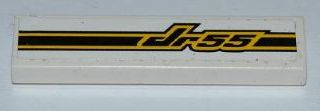 Tile 1 x 4 with 'Jr55' and Black and Yellow Stripes Pattern (Sticker) - Set 8126